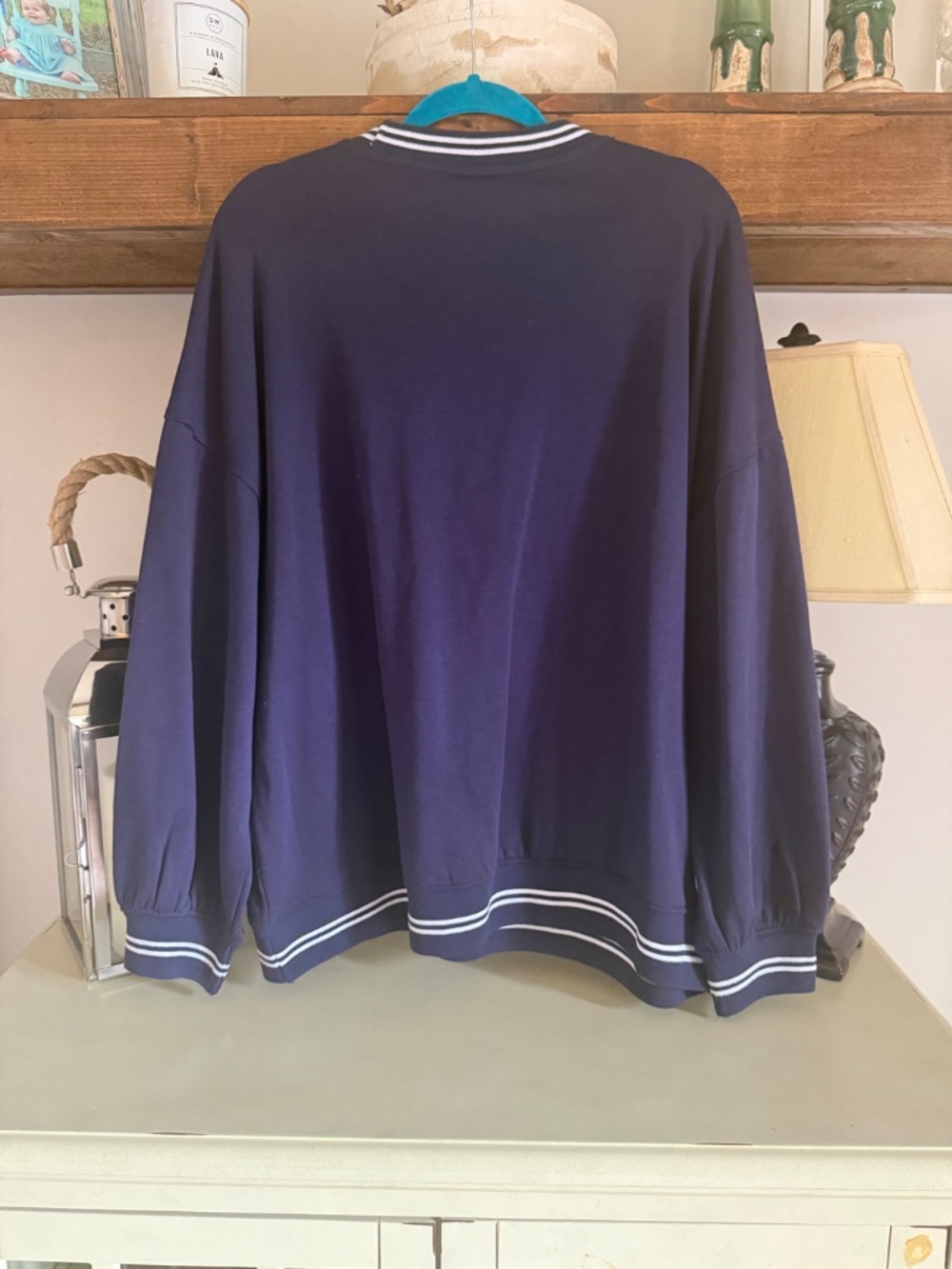 H&M Oversized Navy Blue Basketball Sweatshirt - Picture 2 of 5